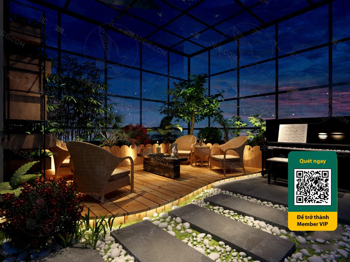 COURTYARD – VRAY / CORONA – 3D MODEL – 6546