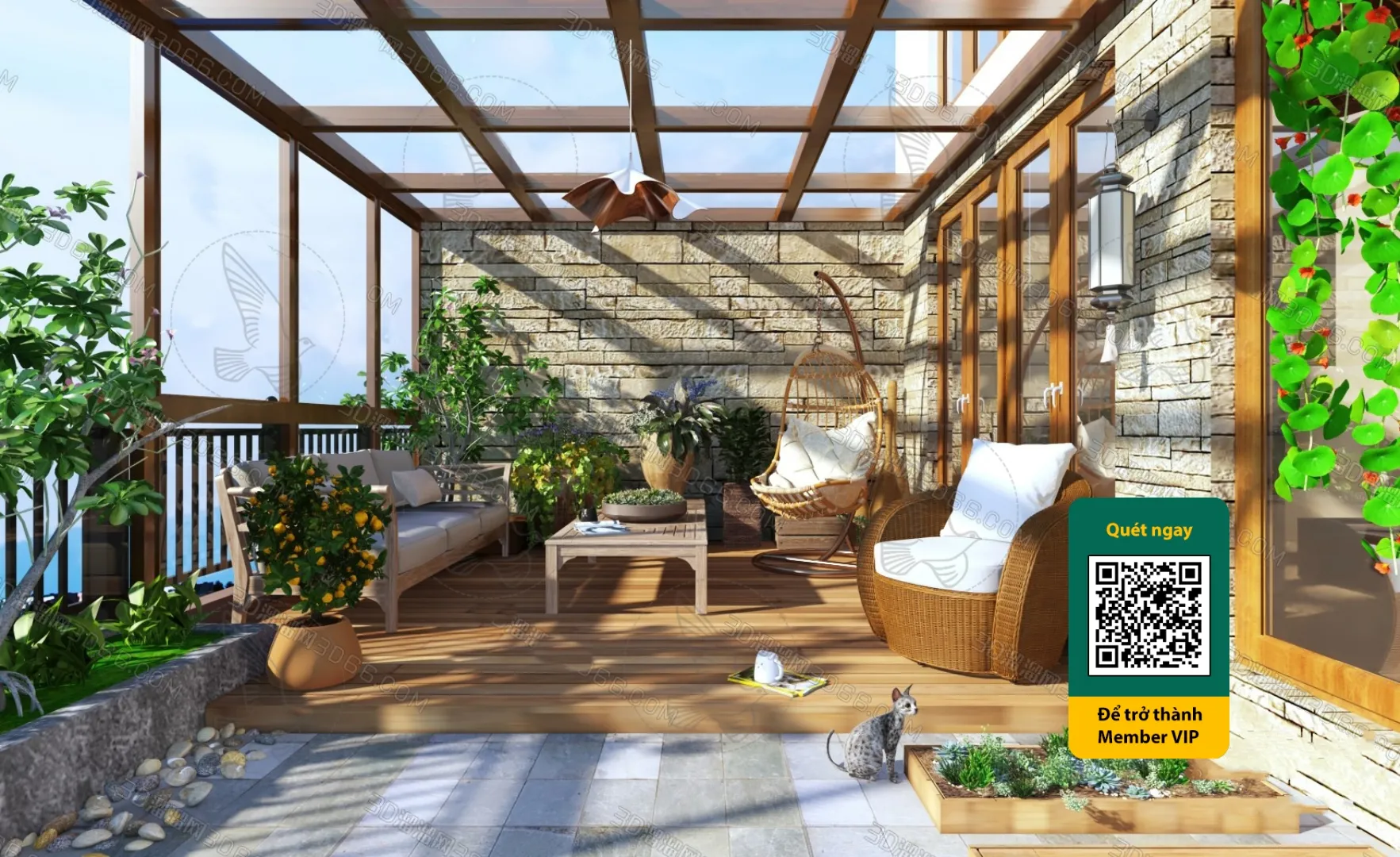 COURTYARD – VRAY / CORONA – 3D MODEL – 6548