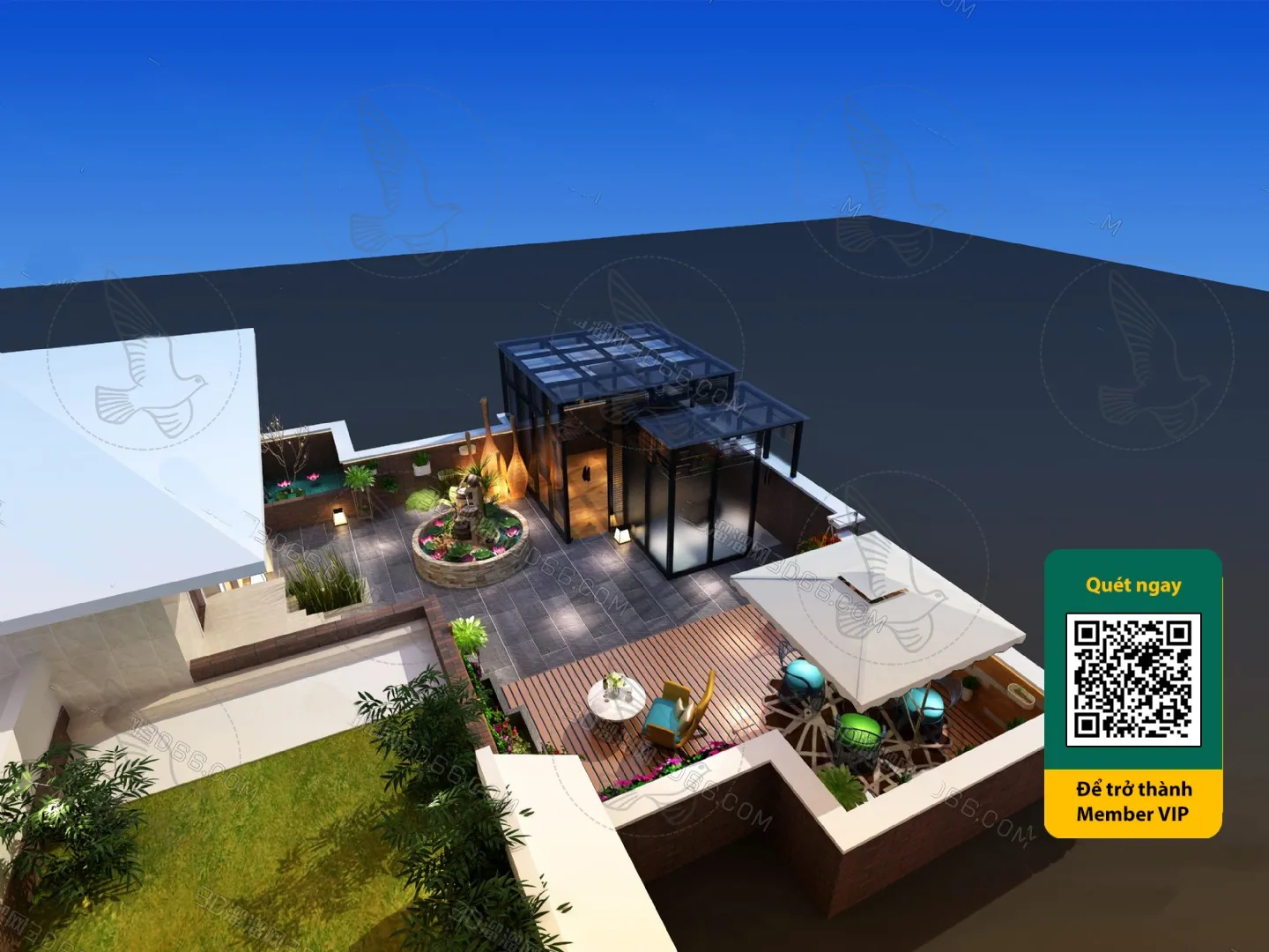 COURTYARD – VRAY / CORONA – 3D MODEL – 6551