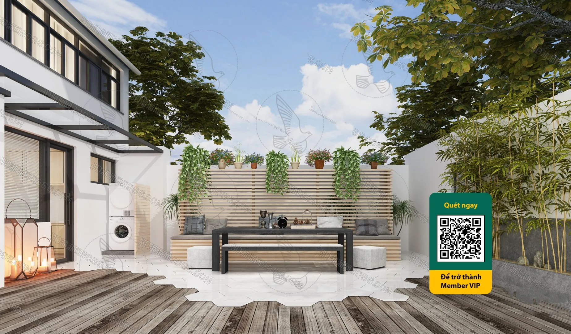 COURTYARD – VRAY / CORONA – 3D MODEL – 6553