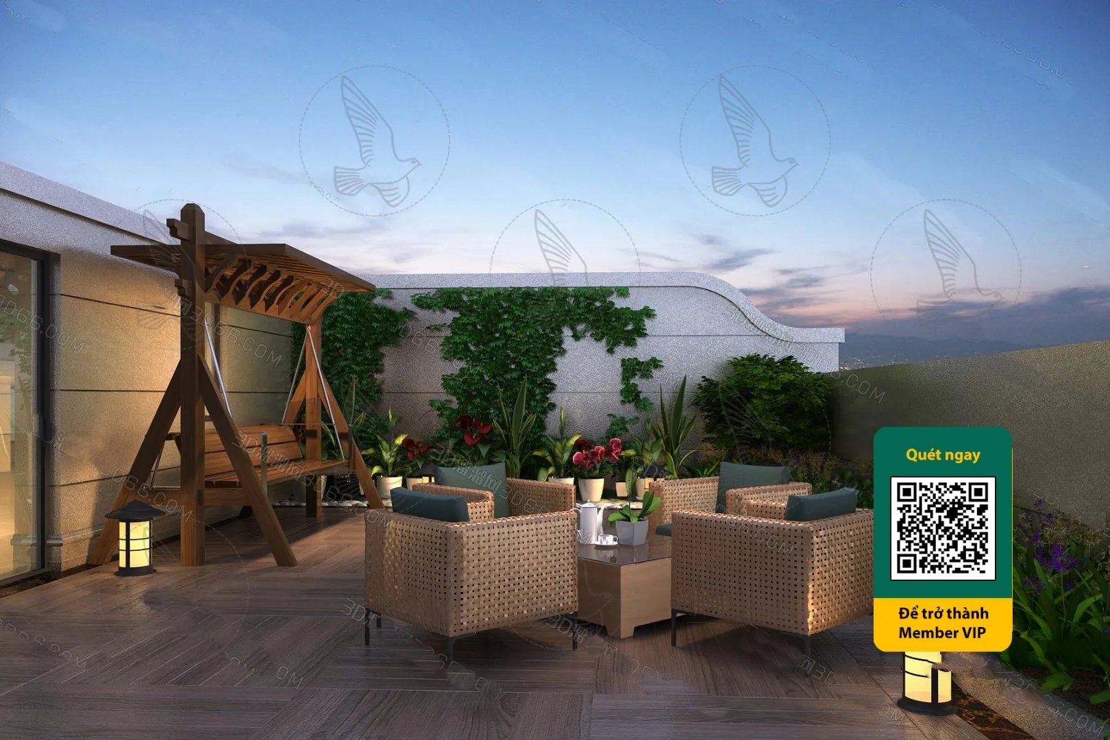 COURTYARD – VRAY / CORONA – 3D MODEL – 6554