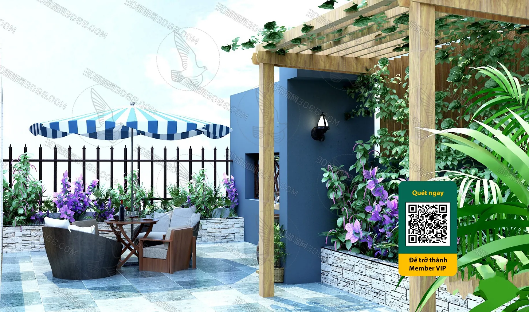 COURTYARD – VRAY / CORONA – 3D MODEL – 6556