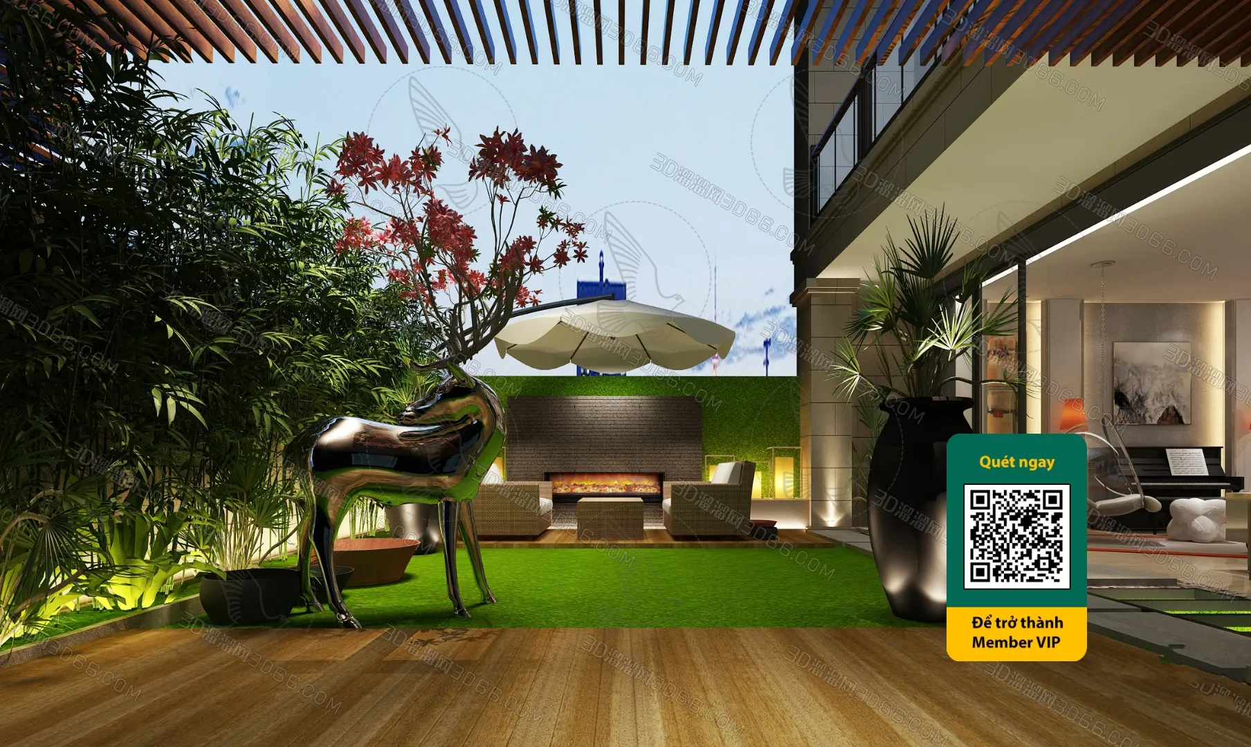 COURTYARD – VRAY / CORONA – 3D MODEL – 6557