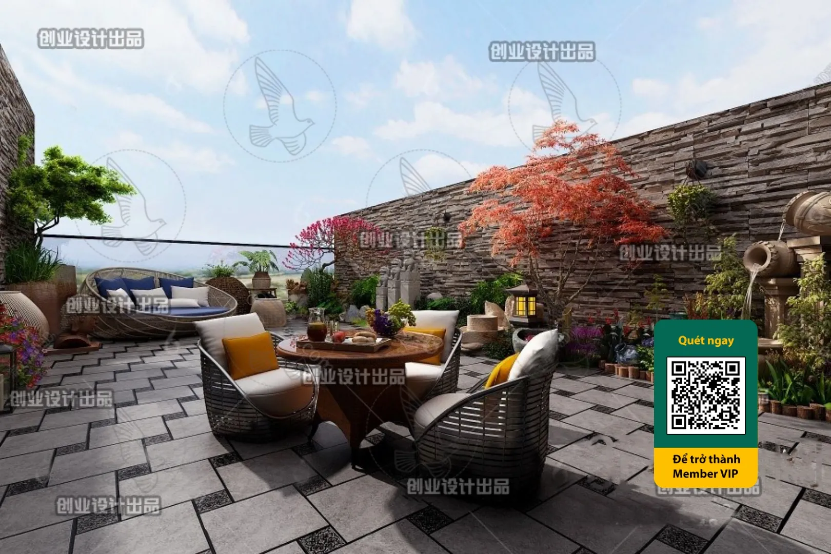 COURTYARD – VRAY / CORONA – 3D MODEL – 6562