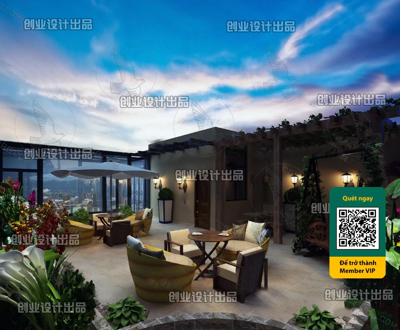 COURTYARD – VRAY / CORONA – 3D MODEL – 6569