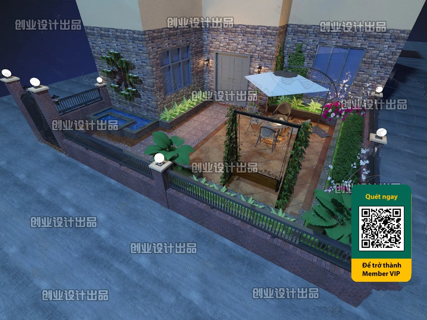 COURTYARD – VRAY / CORONA – 3D MODEL – 6570