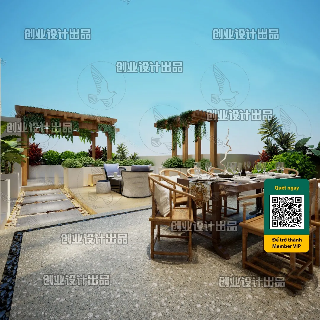 COURTYARD – VRAY / CORONA – 3D MODEL – 6572