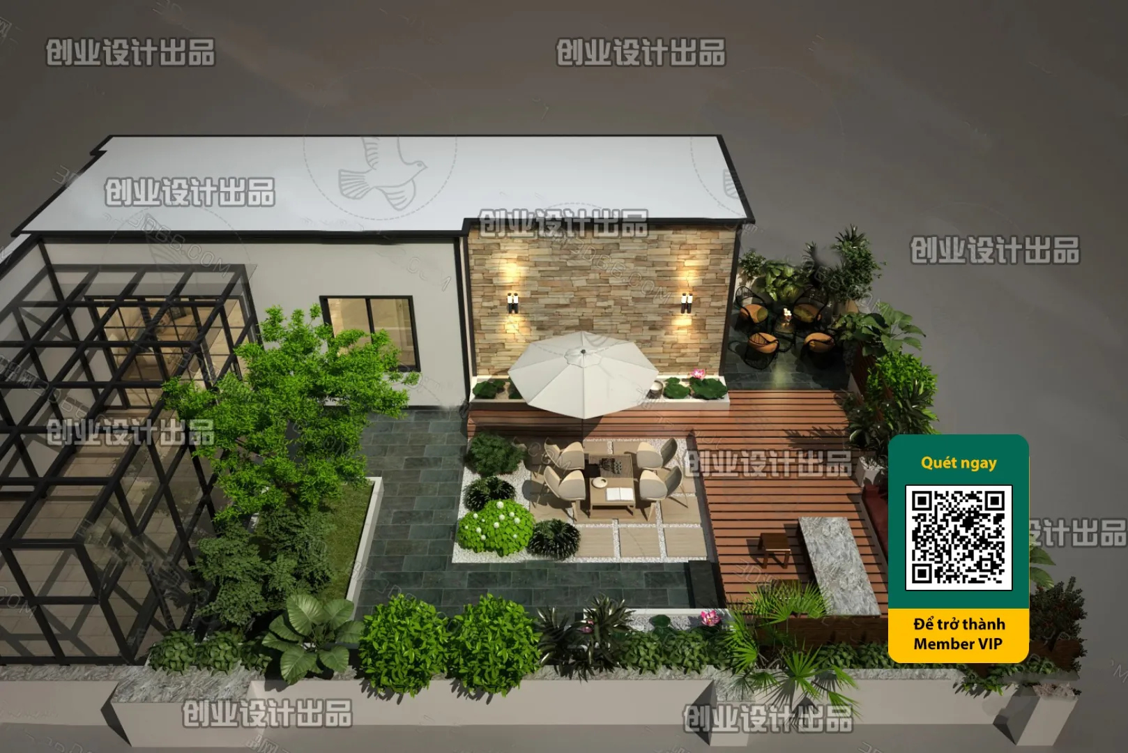 COURTYARD – VRAY / CORONA – 3D MODEL – 6574