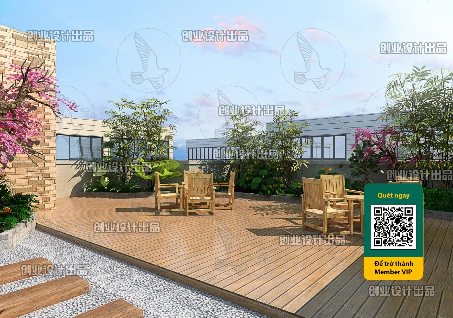 COURTYARD – VRAY / CORONA – 3D MODEL – 6575