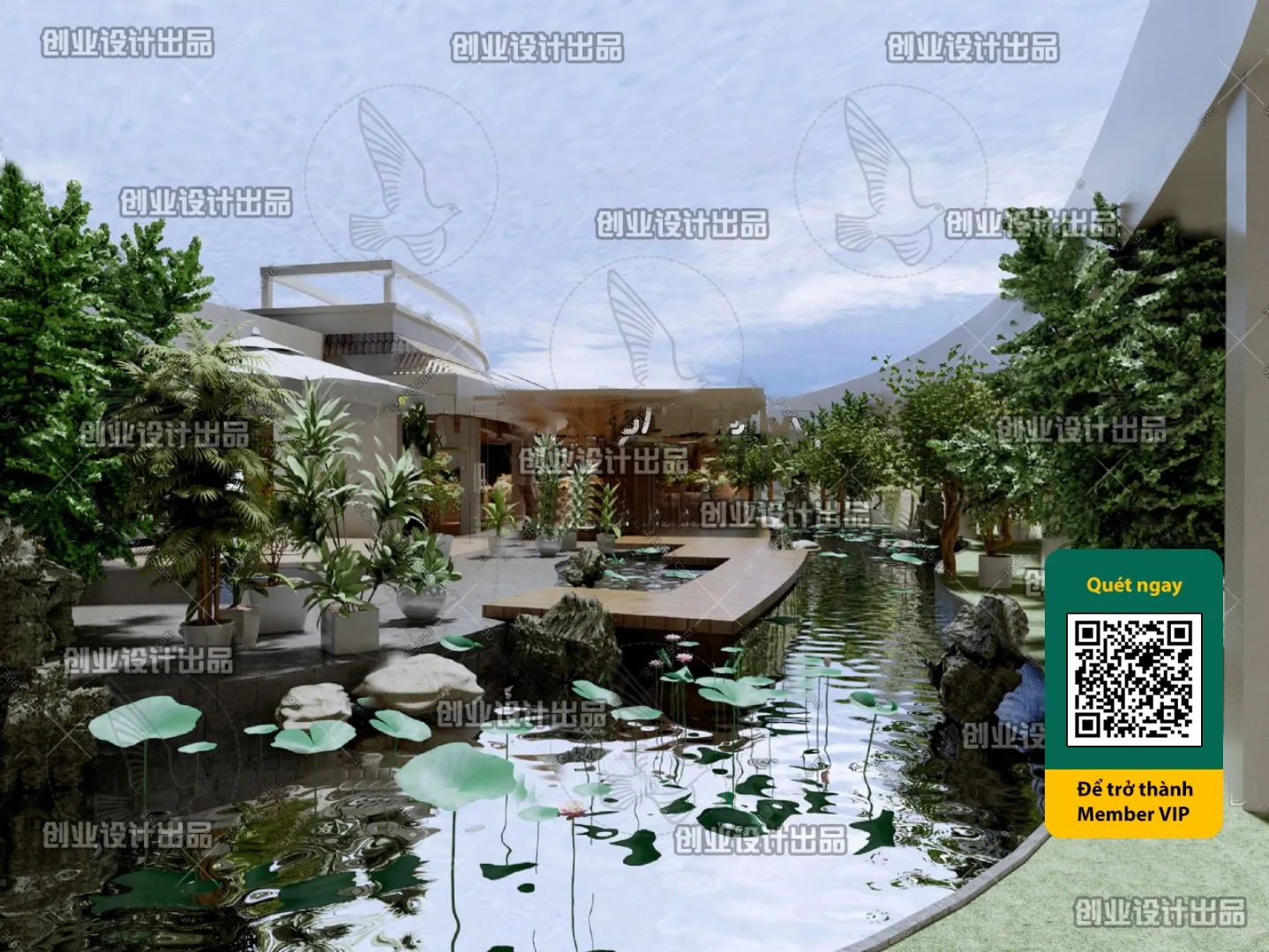 COURTYARD – VRAY / CORONA – 3D MODEL – 6585