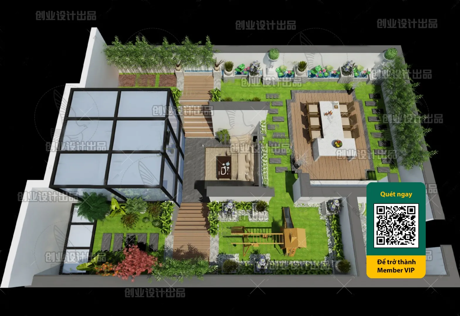 COURTYARD – VRAY / CORONA – 3D MODEL – 6587