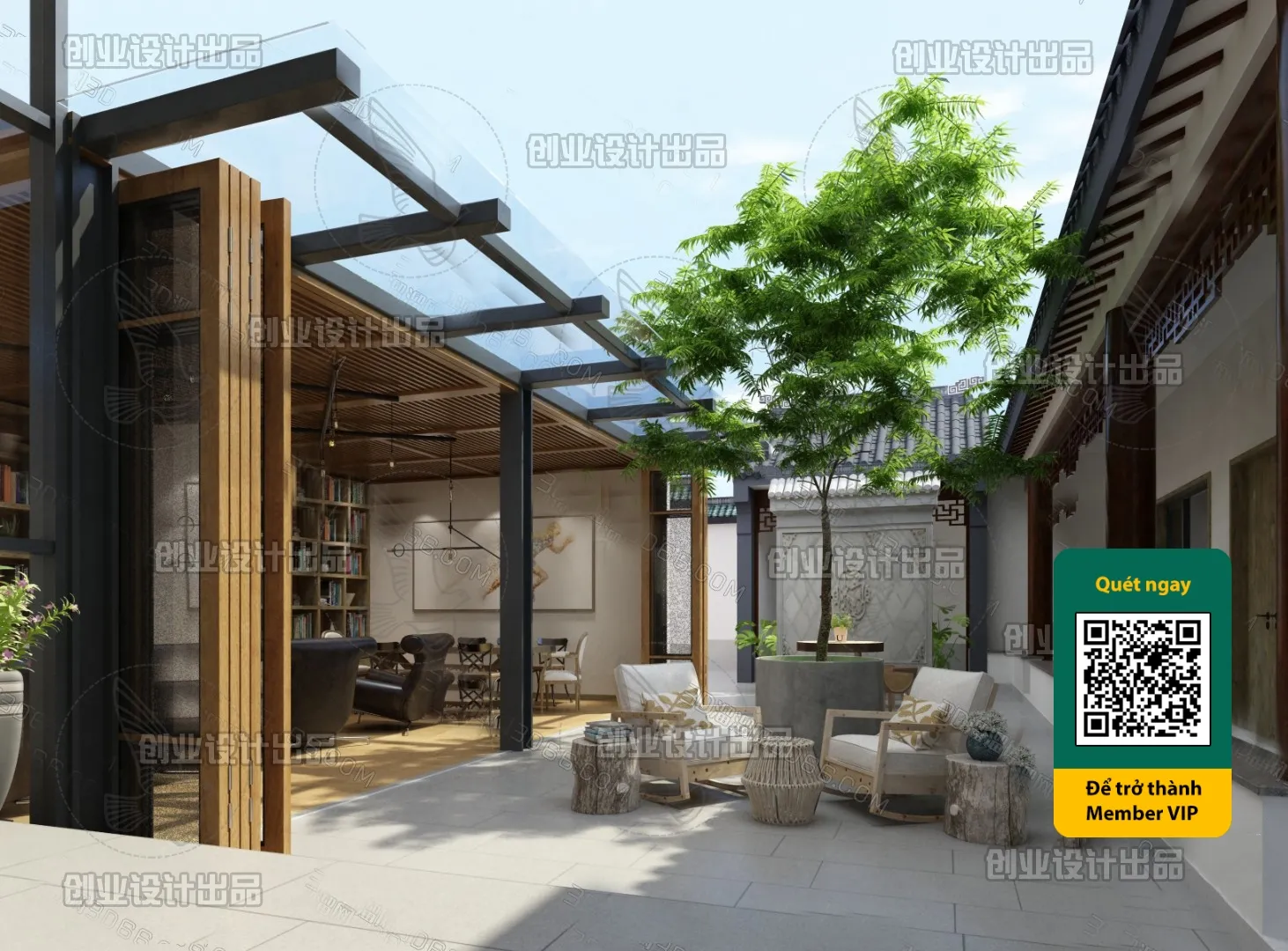 COURTYARD – VRAY / CORONA – 3D MODEL – 6591