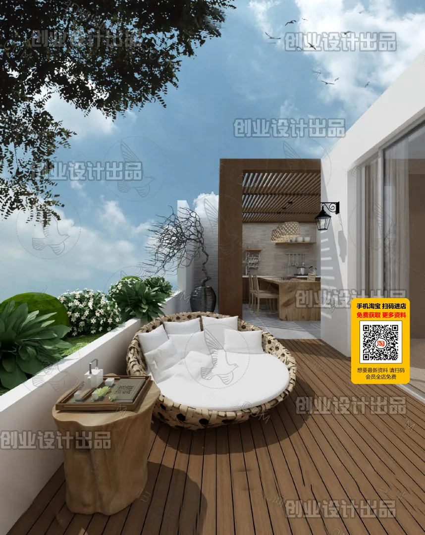 COURTYARD – VRAY / CORONA – 3D MODEL – 6595