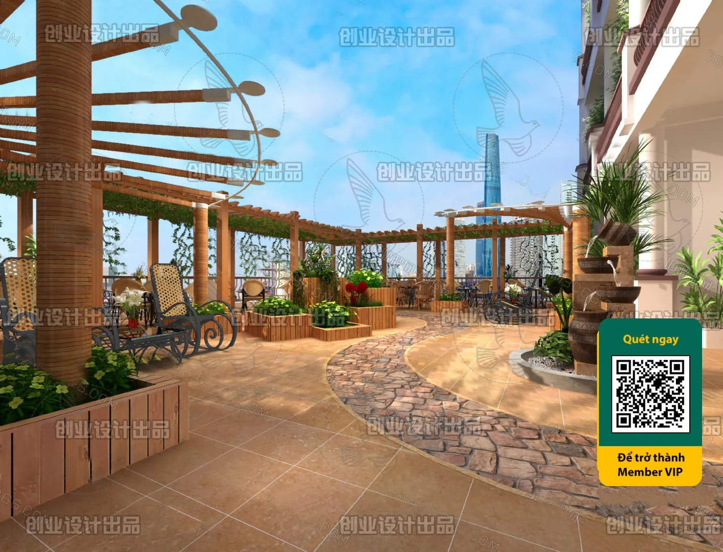 COURTYARD – VRAY / CORONA – 3D MODEL – 6597