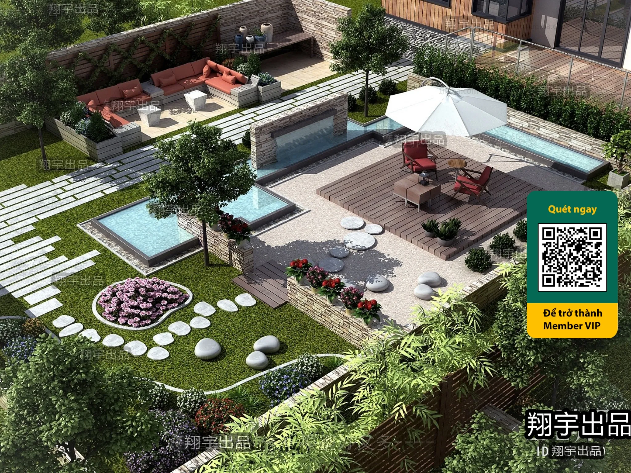 COURTYARD – VRAY / CORONA – 3D MODEL – 6600