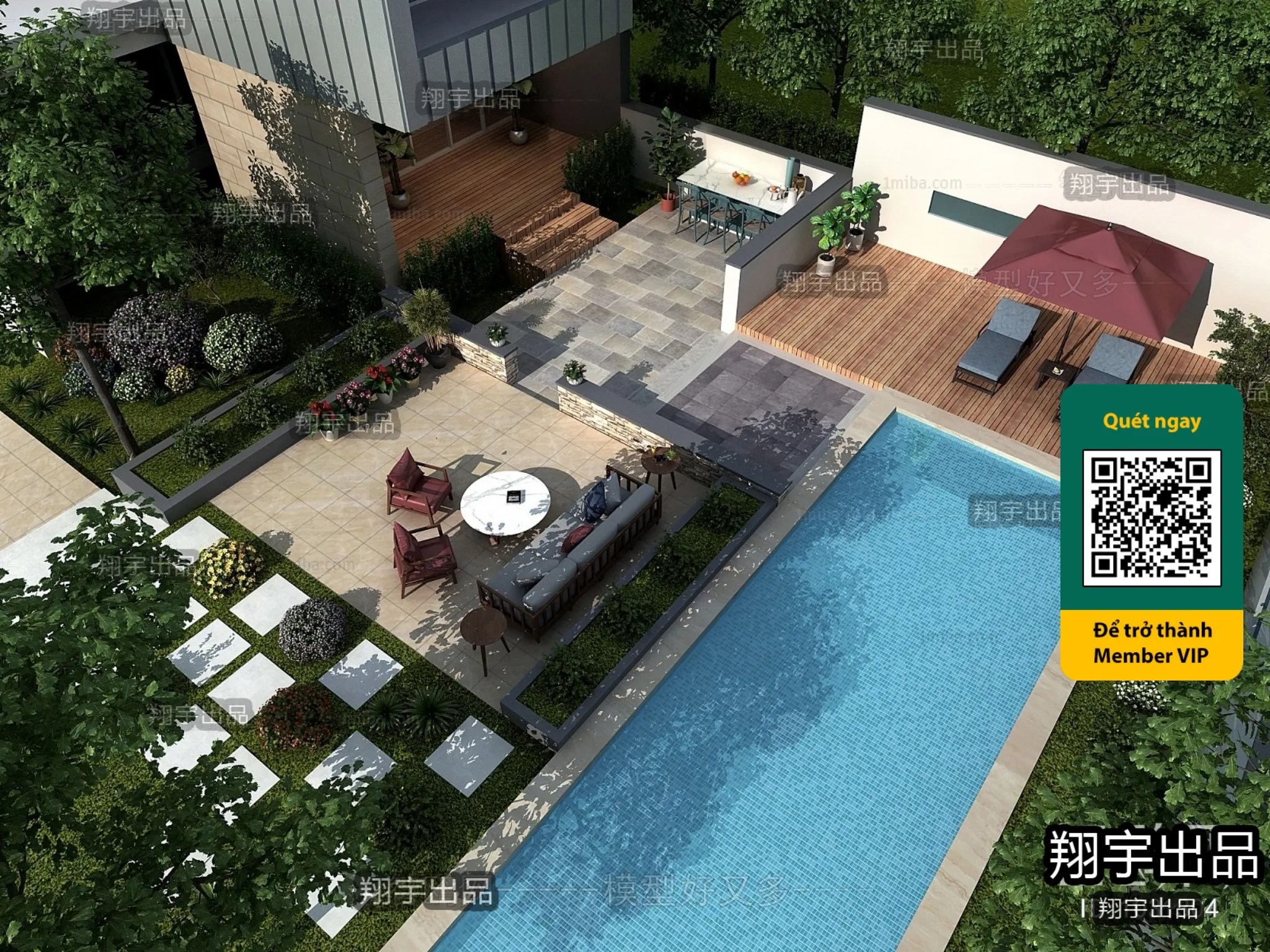 COURTYARD – VRAY / CORONA – 3D MODEL – 6601