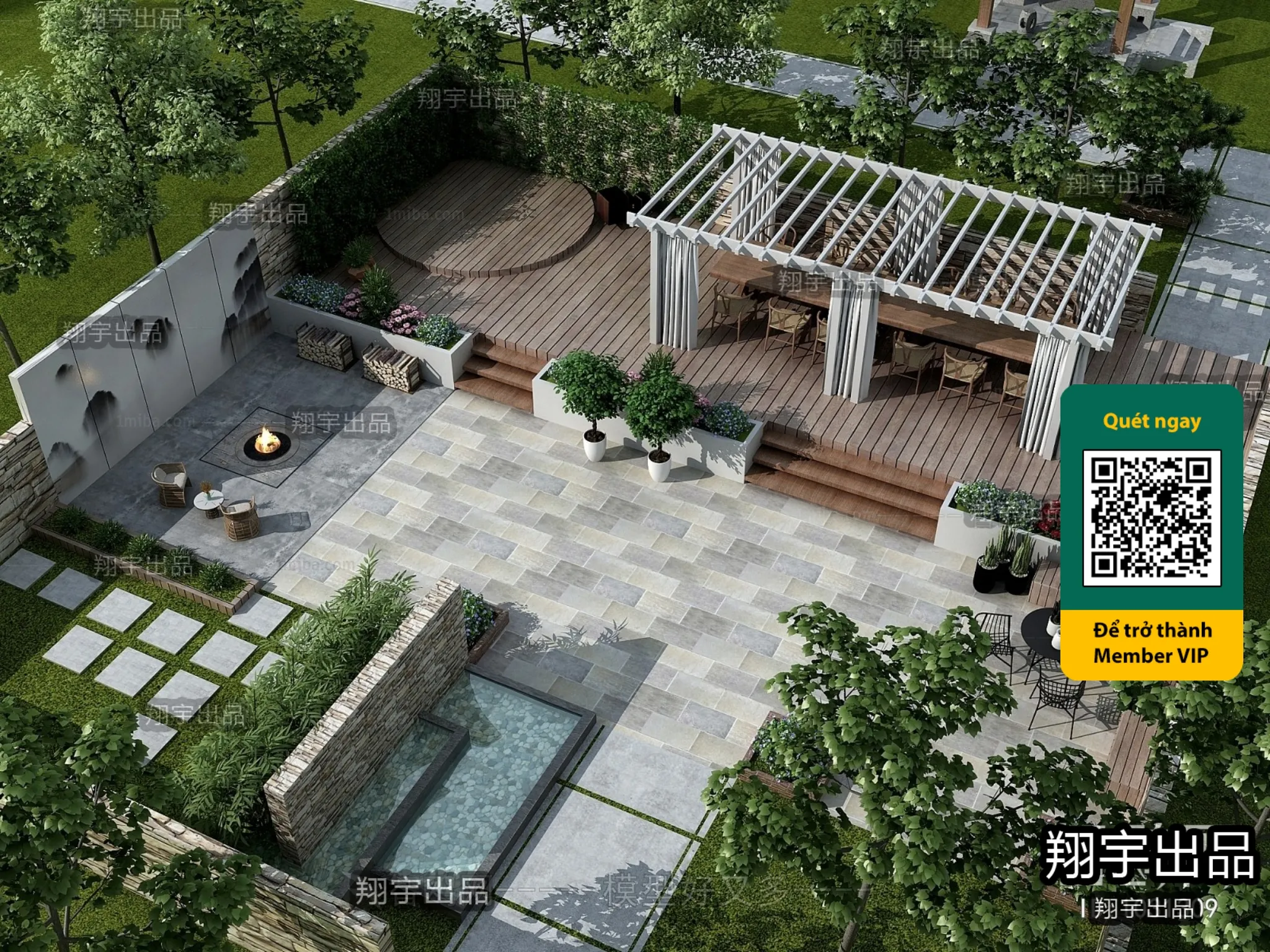 COURTYARD – VRAY / CORONA – 3D MODEL – 6603