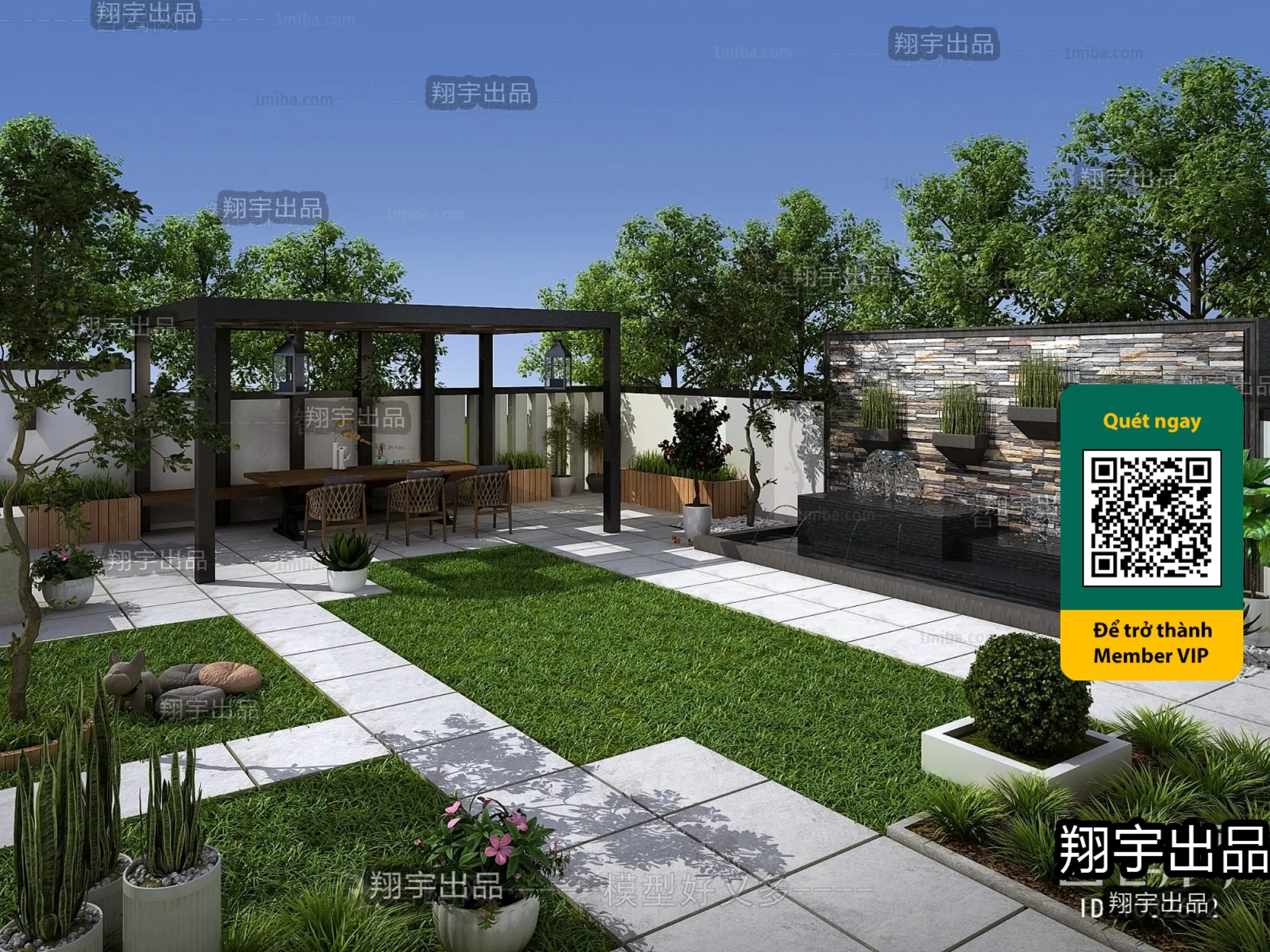 COURTYARD – VRAY / CORONA – 3D MODEL – 6604