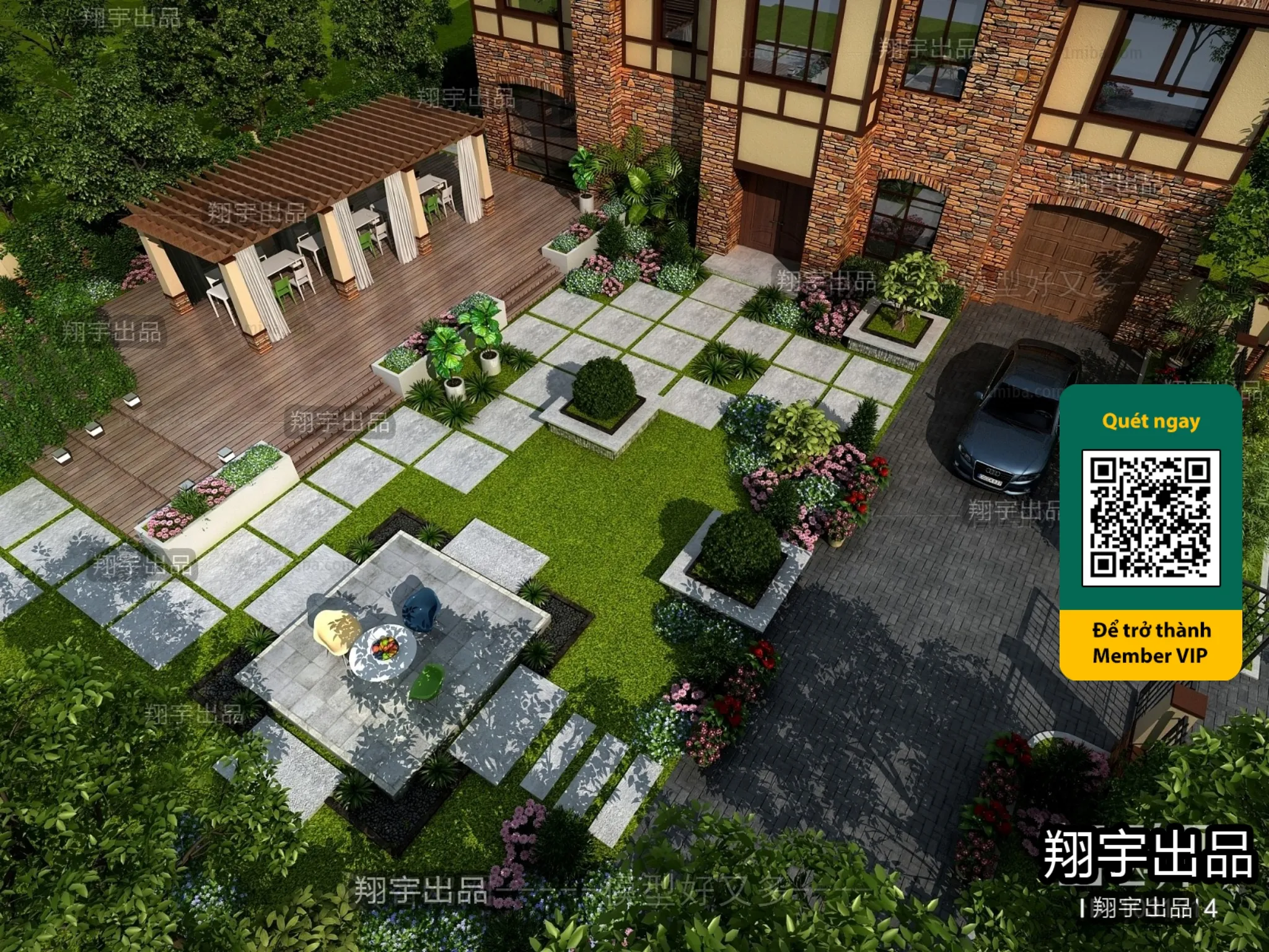 COURTYARD – VRAY / CORONA – 3D MODEL – 6605