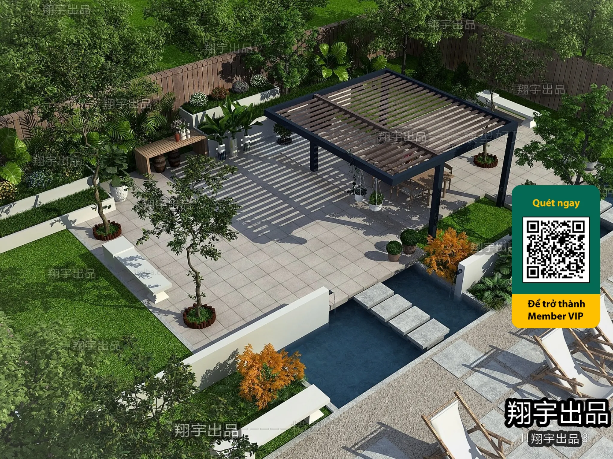 COURTYARD – VRAY / CORONA – 3D MODEL – 6606