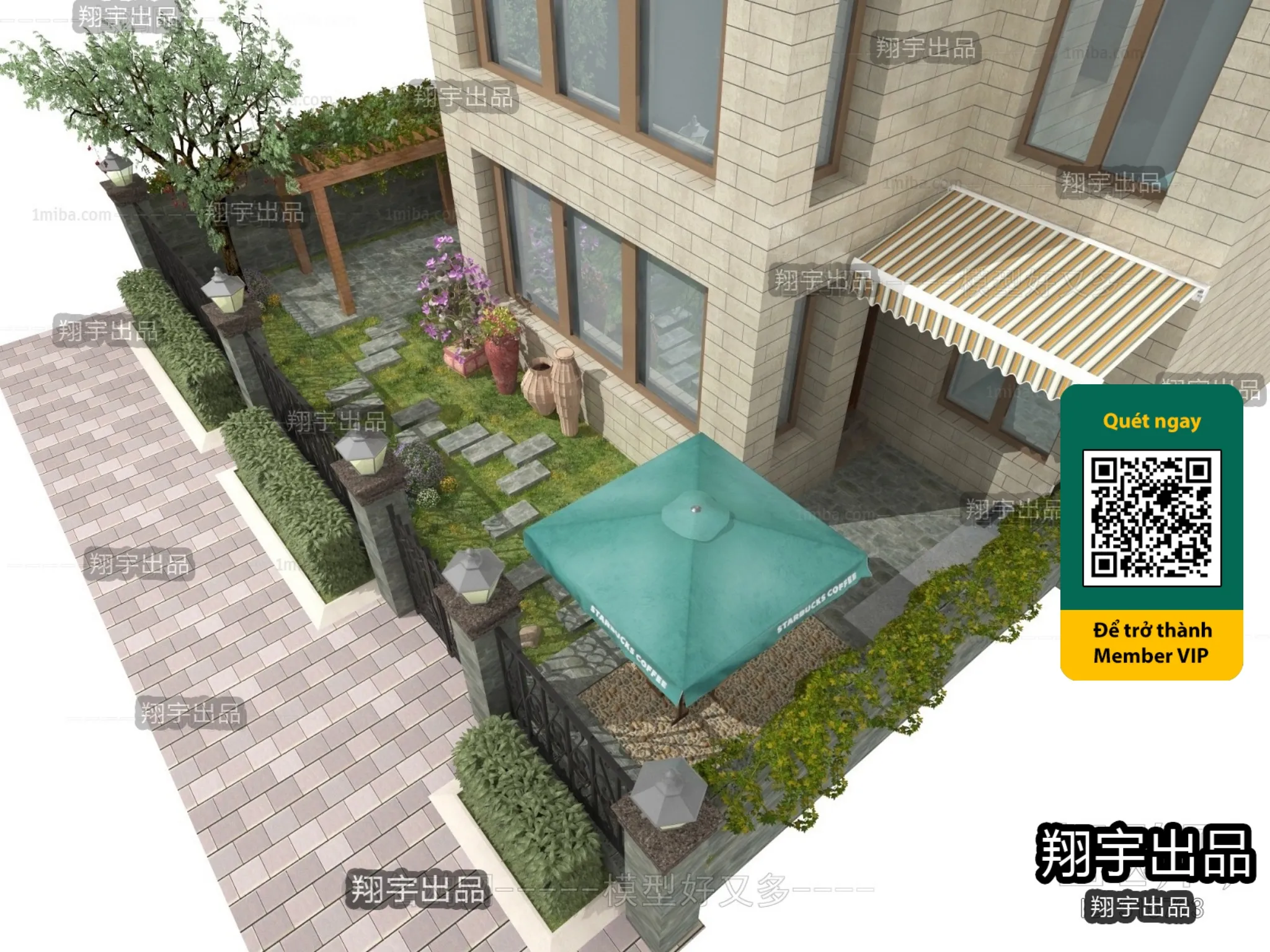 COURTYARD – VRAY / CORONA – 3D MODEL – 6607