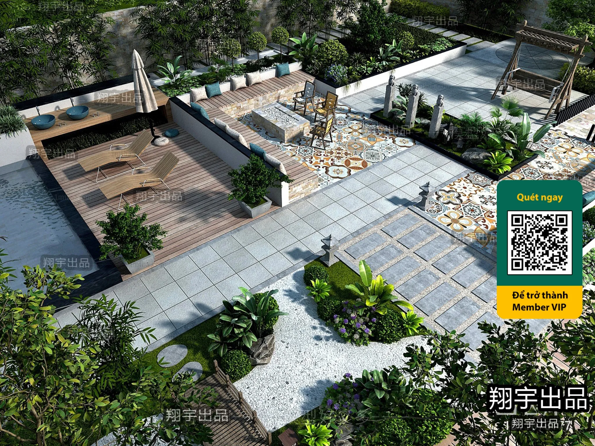 COURTYARD – VRAY / CORONA – 3D MODEL – 6608