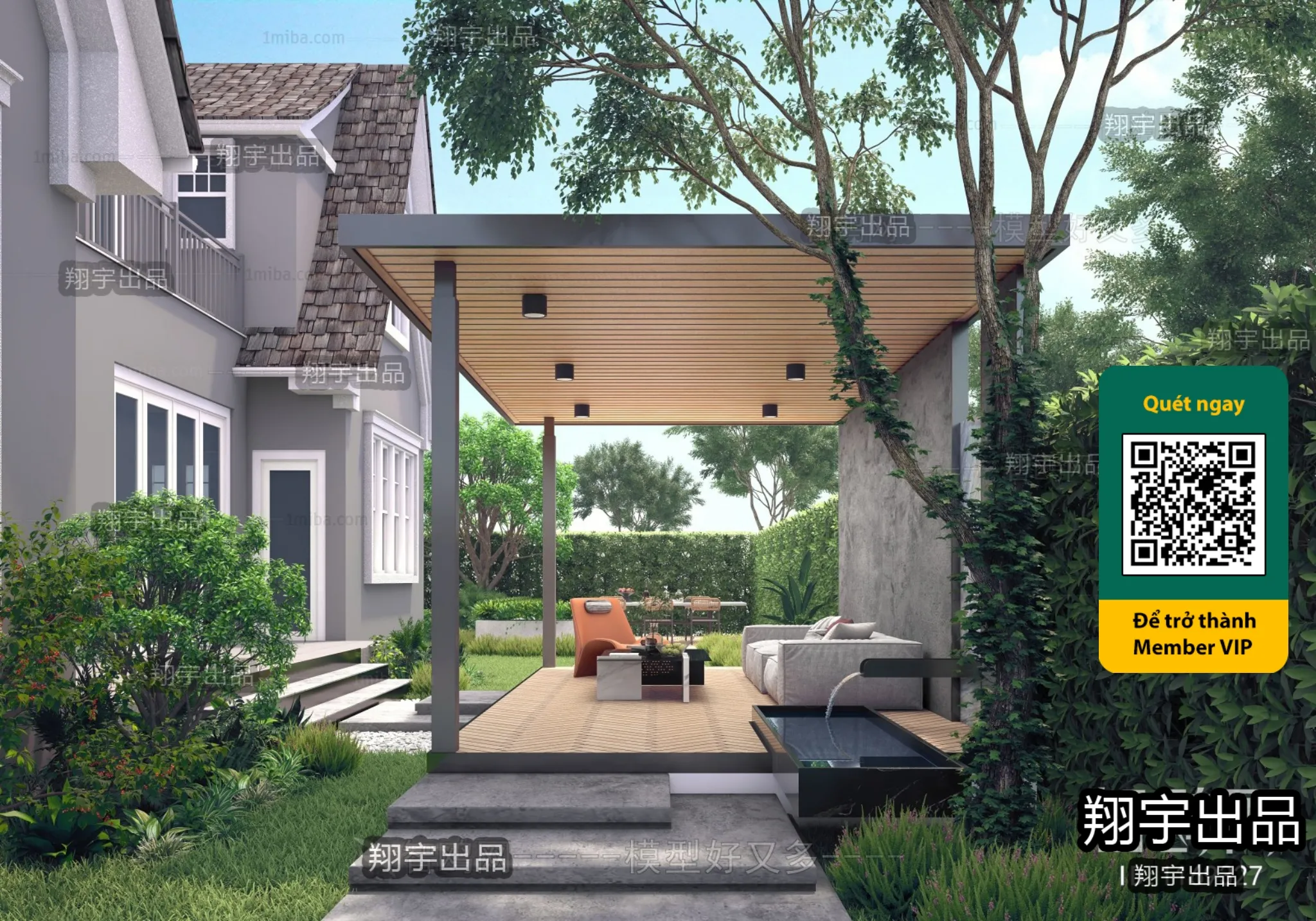 COURTYARD – VRAY / CORONA – 3D MODEL – 6611