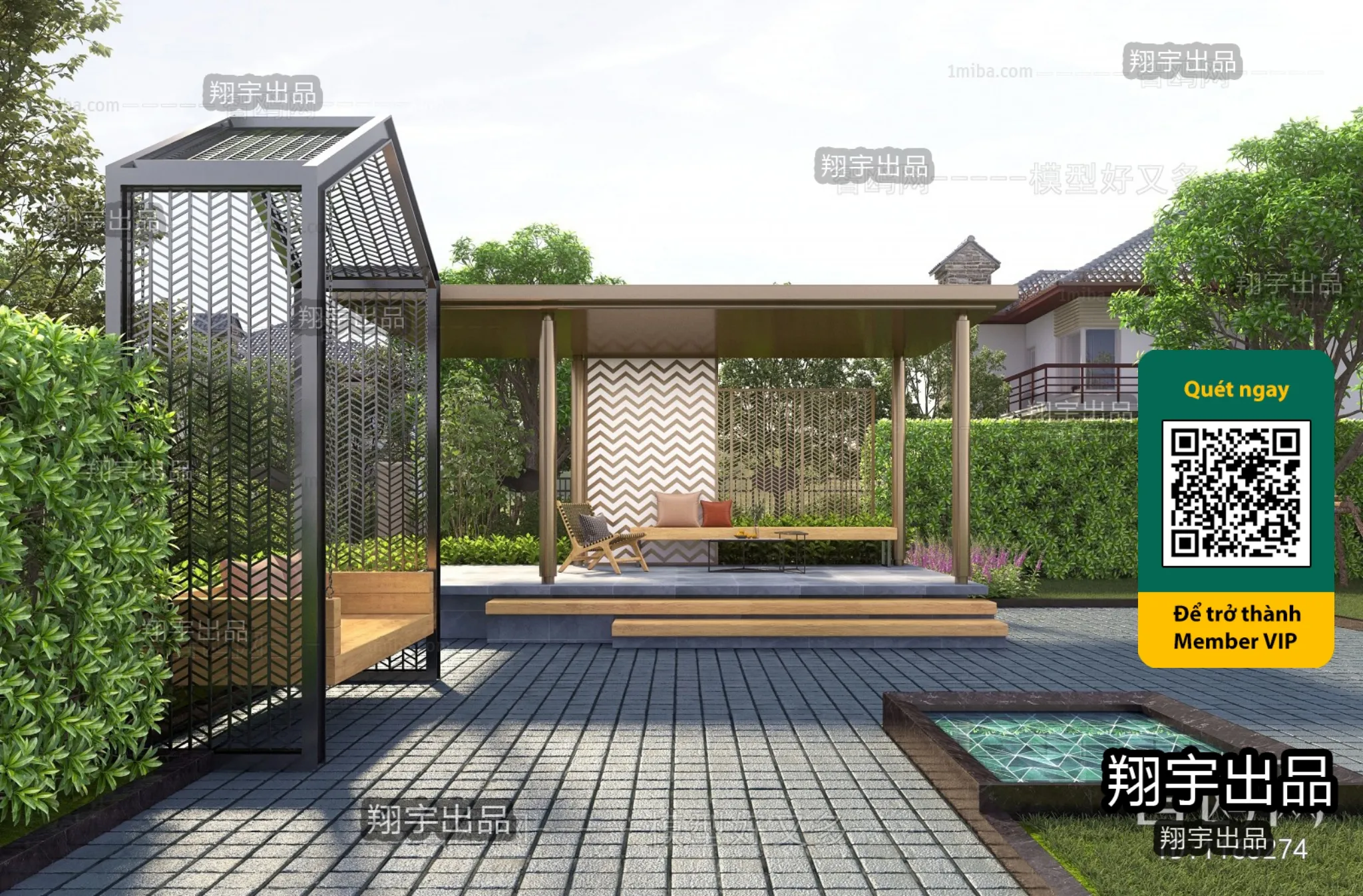 COURTYARD – VRAY / CORONA – 3D MODEL – 6612