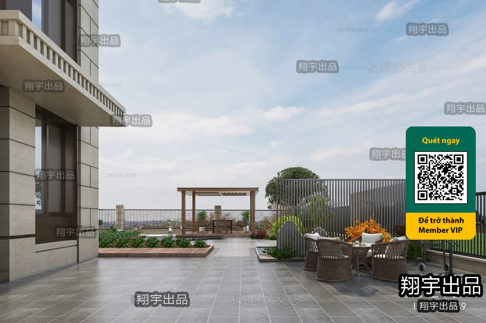 COURTYARD – VRAY / CORONA – 3D MODEL – 6613
