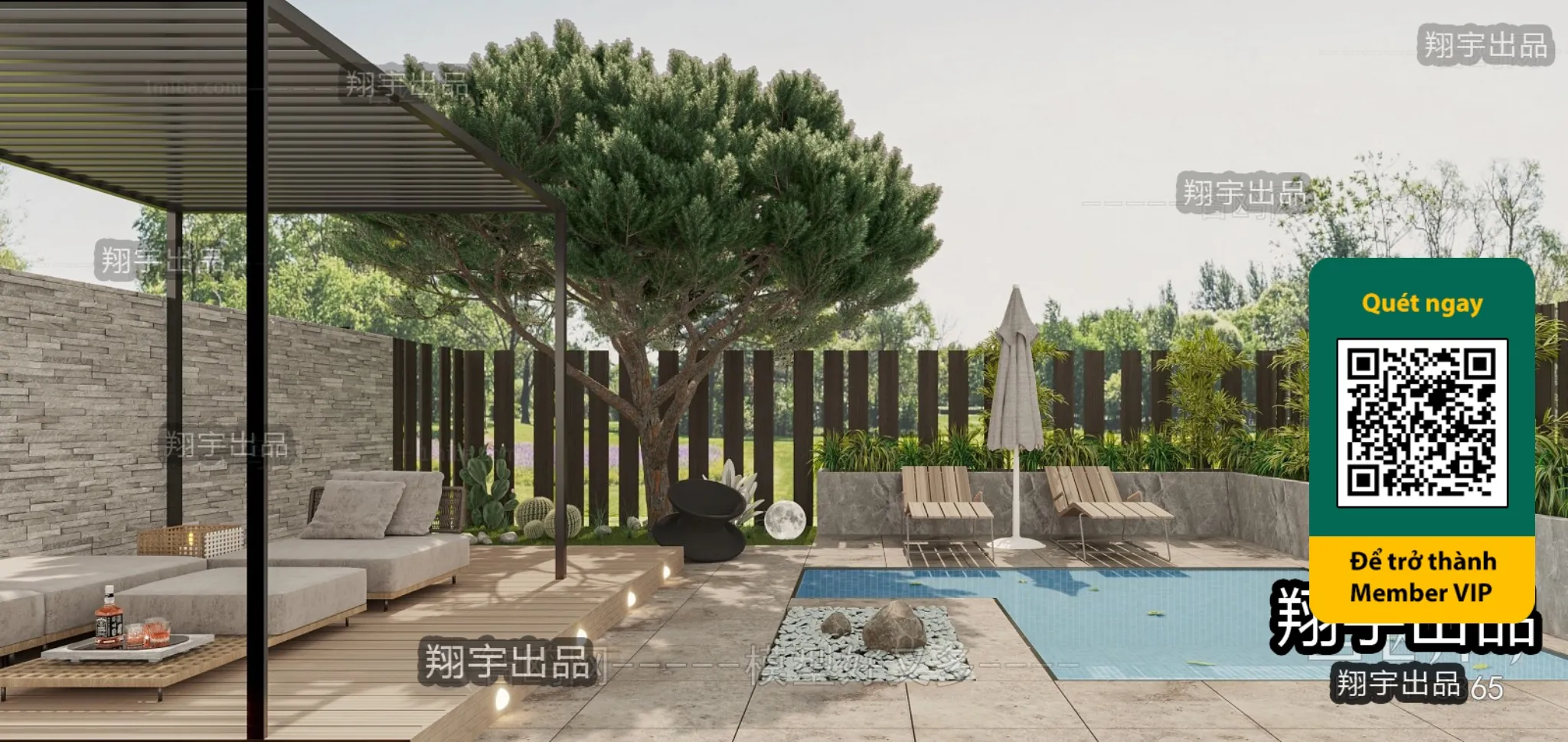 COURTYARD – VRAY / CORONA – 3D MODEL – 6614