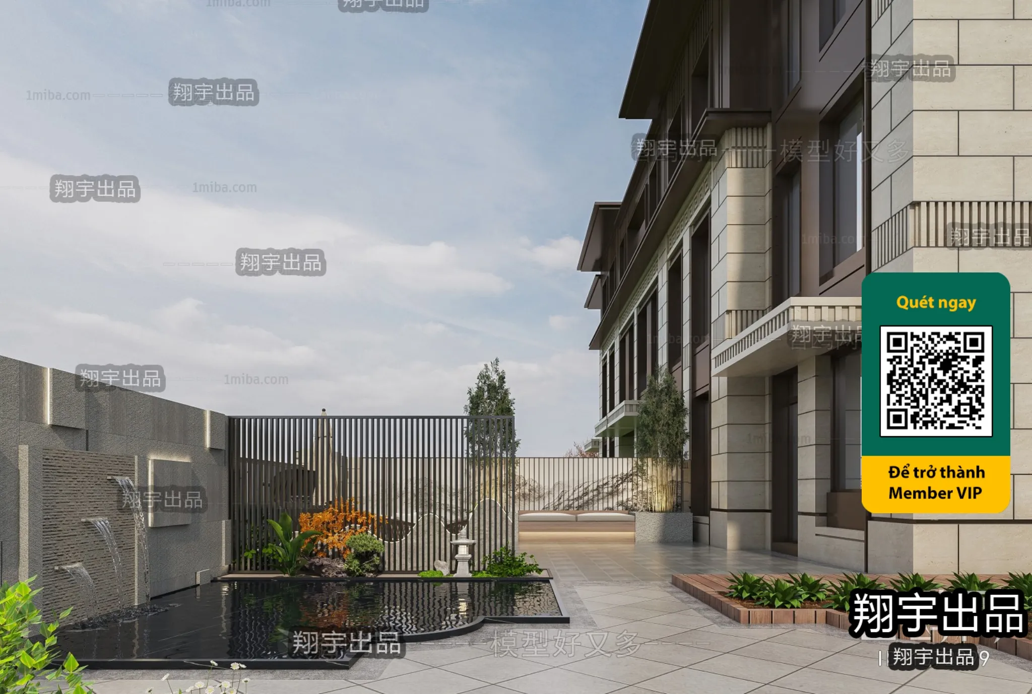 COURTYARD – VRAY / CORONA – 3D MODEL – 6615