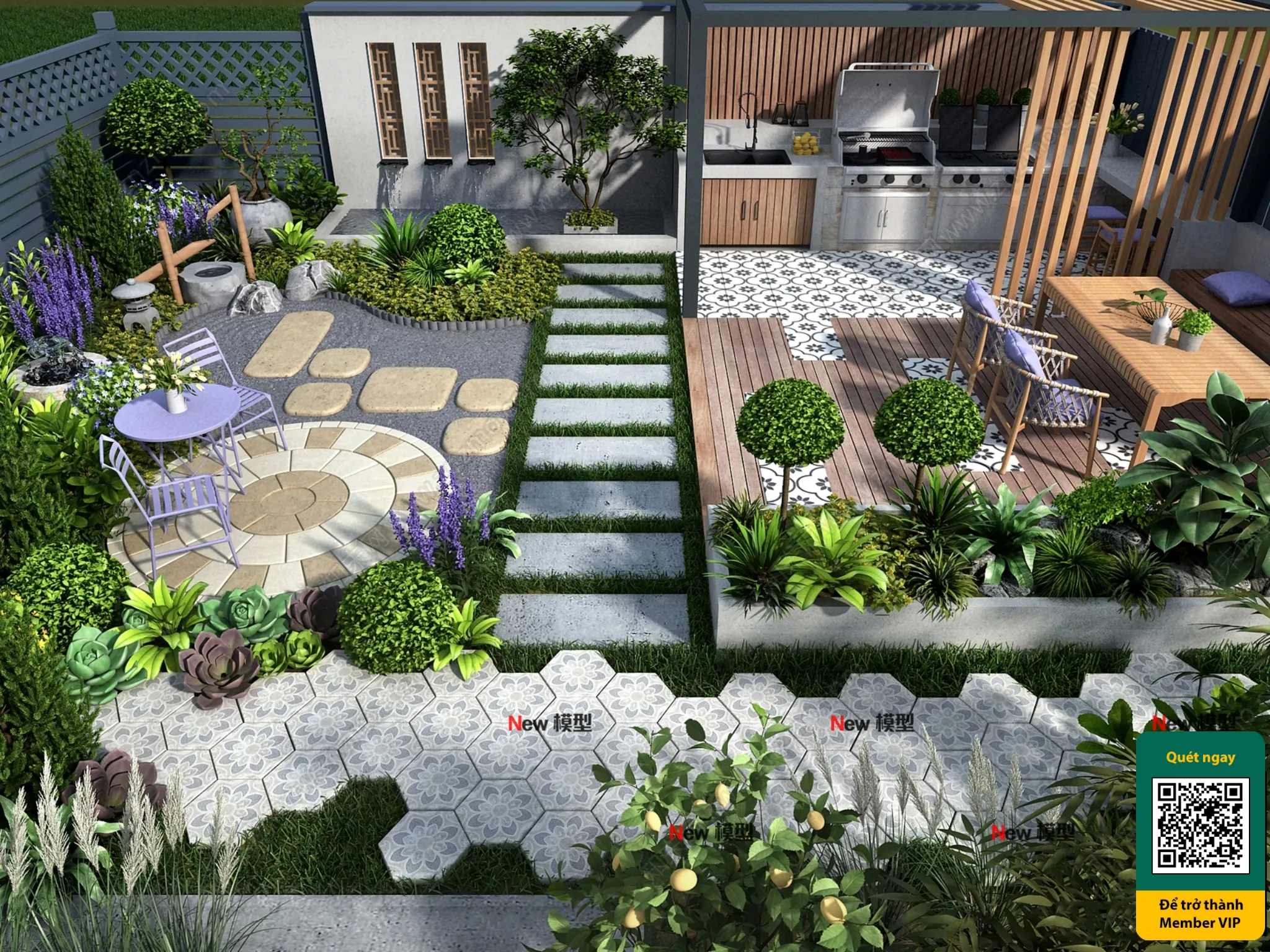 COURTYARD – VRAY / CORONA – 3D MODEL – 6623