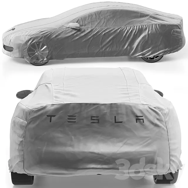 Cover for Tesla Model S electric vehicles in gray 3D Model