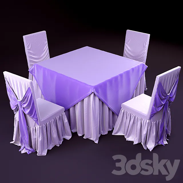 Cover for the table and chair 3D Model Cover for the table and chair 3D Model