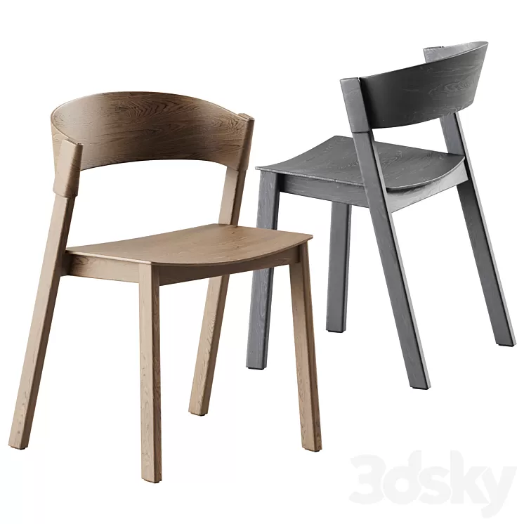 Cover Side Chair by Muuto \/ Wooden Chair 3D Model Free Download
