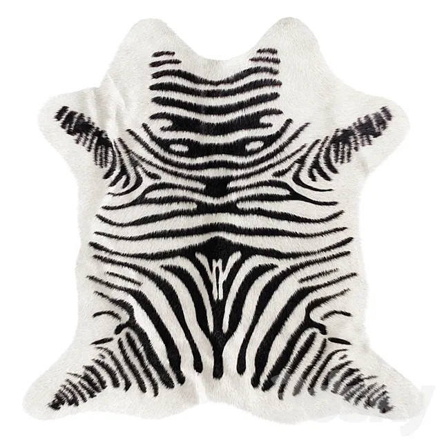 Cowhide Rug Zebra 3DModel Cowhide Rug Zebra 3DModel
