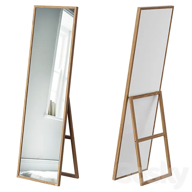 Cox & Cox Oak Full Length Standing Mirror 3D Model