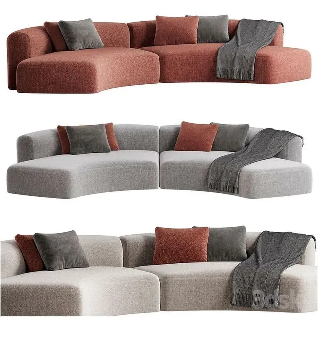 Cozy Curve Sofa 3D Model Cozy Curve Sofa 3D Model