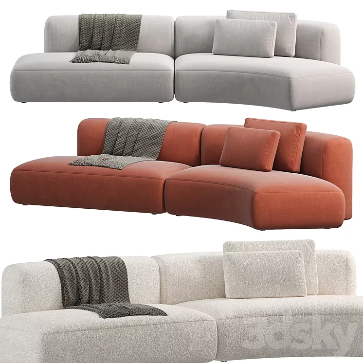Cozy Curve Sofa by MDF ITALIA 3D Model