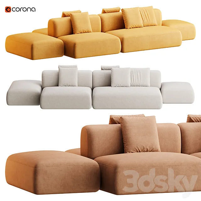 Cozy Island Sofa 3D Model