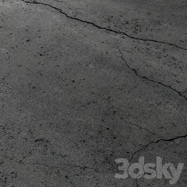 Cracked asphalt 2 3D Model Cracked asphalt 2 3D Model
