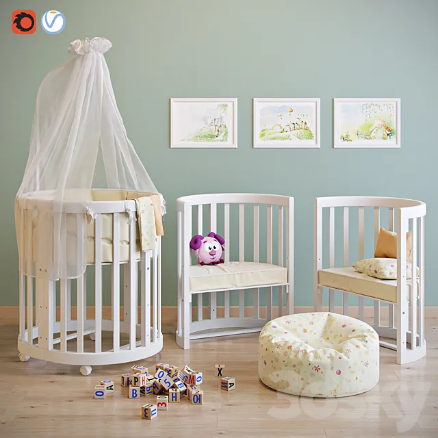 Cradle and chair EllipseBed 3DModel Cradle and chair EllipseBed 3DModel