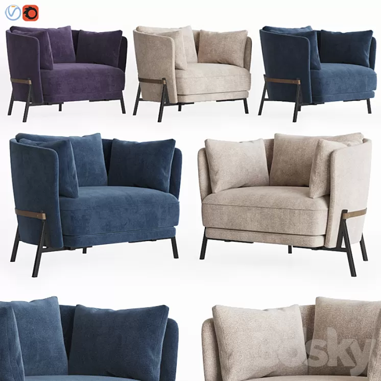 Cradle armchair arflex 3D Model