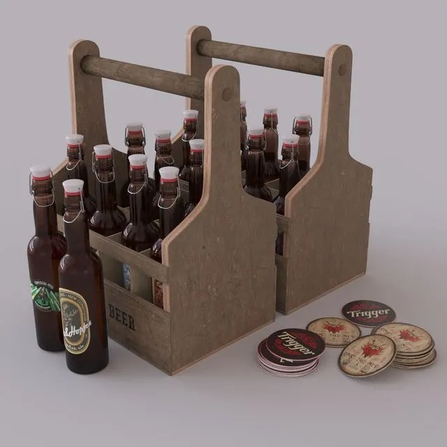 Craft beer set 3D Model