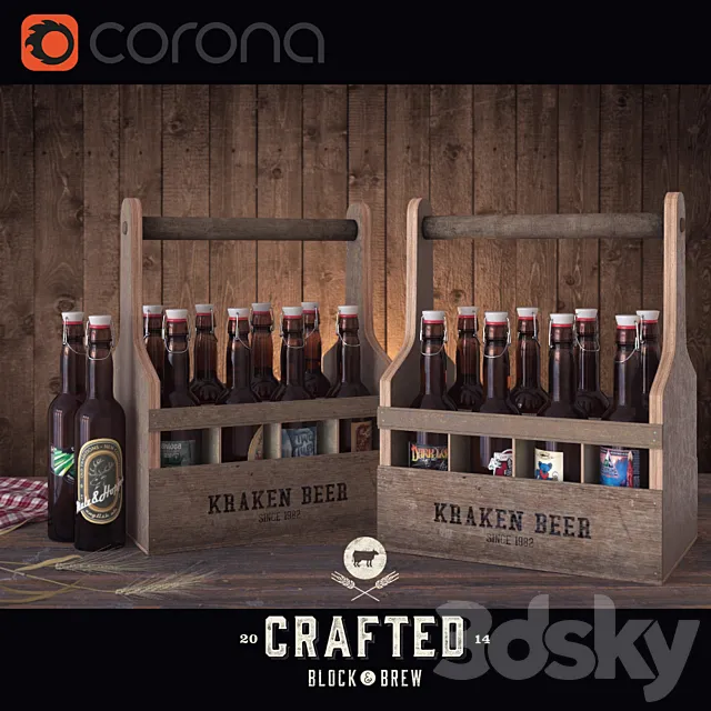 craft beer set 3D Model