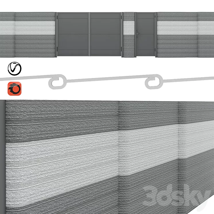 Craft fence – Columnar 3D Model Craft fence – Columnar 3D Model