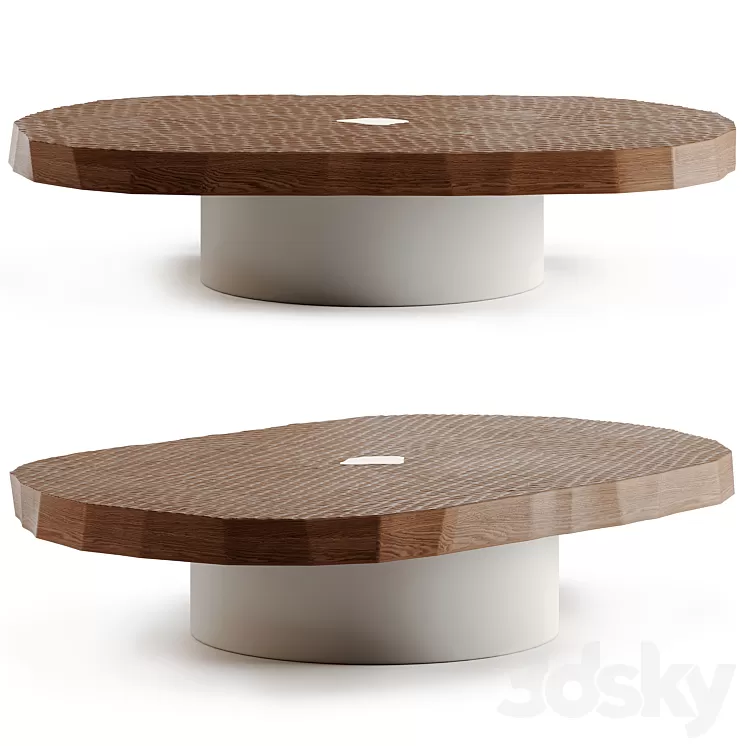 Craft oval coffee table by Pierre Augustin Rose 3D Model Free Download