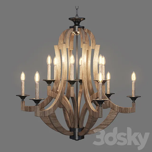 Craftmade Jeremiah Winton 12-Light Chandelier 3D Model