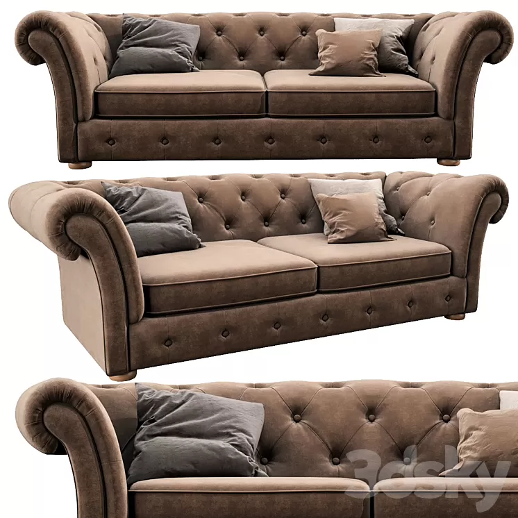 Cranbrook chesterfield 3 seater 3D Model