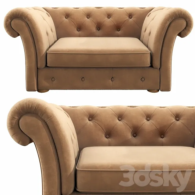 Cranbrook chesterfield loveseat 3DModel
